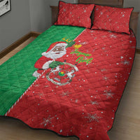 Burkina Faso Christmas Quilt Bed Set Black Santa Joyeux Noel - Wonder Print Shop