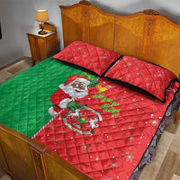Burkina Faso Christmas Quilt Bed Set Black Santa Joyeux Noel - Wonder Print Shop