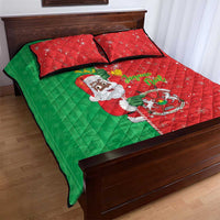 Burkina Faso Christmas Quilt Bed Set Black Santa Joyeux Noel - Wonder Print Shop