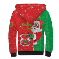 Burkina Faso Christmas Sherpa Hoodie Black Santa Joyeux Noel - Wonder Print Shop
