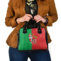 Burkina Faso Christmas Shoulder Handbag Black Santa Joyeux Noel - Wonder Print Shop