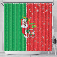 Burkina Faso Christmas Shower Curtain Black Santa Joyeux Noel - Wonder Print Shop