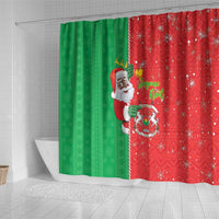 Burkina Faso Christmas Shower Curtain Black Santa Joyeux Noel - Wonder Print Shop