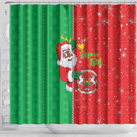 Burkina Faso Christmas Shower Curtain Black Santa Joyeux Noel - Wonder Print Shop