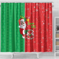 Burkina Faso Christmas Shower Curtain Black Santa Joyeux Noel - Wonder Print Shop