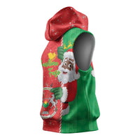 Burkina Faso Christmas Sleeveless Hoodie Black Santa Joyeux Noel - Wonder Print Shop