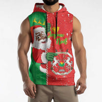 Burkina Faso Christmas Sleeveless Hoodie Black Santa Joyeux Noel - Wonder Print Shop