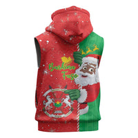 Burkina Faso Christmas Sleeveless Zip Hoodie Black Santa Joyeux Noel - Wonder Print Shop