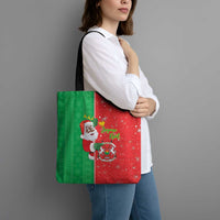 Burkina Faso Christmas Tote Bag Black Santa Joyeux Noel - Wonder Print Shop