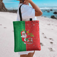 Burkina Faso Christmas Tote Bag Black Santa Joyeux Noel - Wonder Print Shop