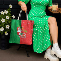 Burkina Faso Christmas Tote Bag Black Santa Joyeux Noel - Wonder Print Shop