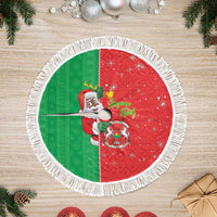 Burkina Faso Christmas Tree Skirt Black Santa Joyeux Noel - Wonder Print Shop