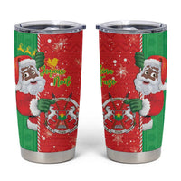 Burkina Faso Christmas Tumbler Cup Black Santa Joyeux Noel - Wonder Print Shop