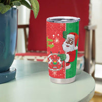 Burkina Faso Christmas Tumbler Cup Black Santa Joyeux Noel - Wonder Print Shop