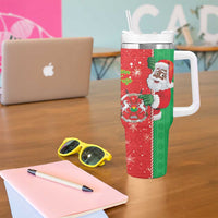 Burkina Faso Christmas Tumbler With Handle Black Santa Joyeux Noel - Wonder Print Shop