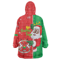 Burkina Faso Christmas Wearable Blanket Hoodie Black Santa Joyeux Noel - Wonder Print Shop