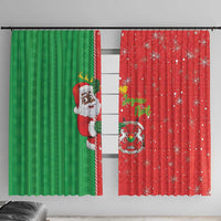 Burkina Faso Christmas Window Curtain Black Santa Joyeux Noel - Wonder Print Shop
