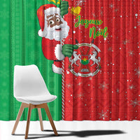 Burkina Faso Christmas Window Curtain Black Santa Joyeux Noel - Wonder Print Shop