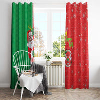 Burkina Faso Christmas Window Curtain Black Santa Joyeux Noel - Wonder Print Shop