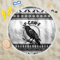 Funny Christmas F Caw F Raven Beach Blanket Merry Craw Mas - Wonder Print Shop