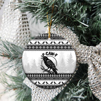 Funny Christmas F Caw F Raven Ceramic Ornament Merry Craw Mas - Wonder Print Shop
