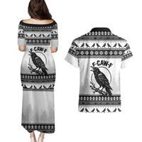 Funny Christmas F Caw F Raven Couples Matching Puletasi and Hawaiian Shirt Merry Craw Mas - Wonder Print Shop