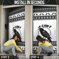 Funny Christmas F Caw F Raven Door Cover Merry Craw Mas - Wonder Print Shop