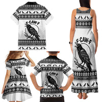 Funny Christmas F Caw F Raven Family Matching Tank Maxi Dress and Hawaiian Shirt Merry Craw Mas - Wonder Print Shop