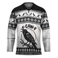 Funny Christmas F Caw F Raven Hockey Jersey Merry Craw Mas - Wonder Print Shop