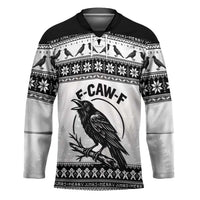 Funny Christmas F Caw F Raven Hockey Jersey Merry Craw Mas - Wonder Print Shop