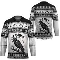 Funny Christmas F Caw F Raven Hockey Jersey Merry Craw Mas - Wonder Print Shop