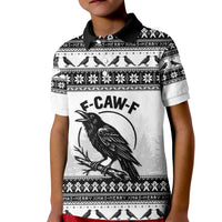 Funny Christmas F Caw F Raven Kid Polo Shirt Merry Craw Mas - Wonder Print Shop
