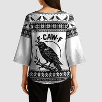 Funny Christmas F Caw F Raven Kimono Sleeve Blouse Merry Craw Mas - Wonder Print Shop