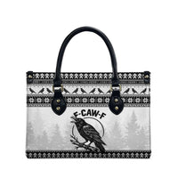 Funny Christmas F Caw F Raven Leather Bag Merry Craw Mas - Wonder Print Shop