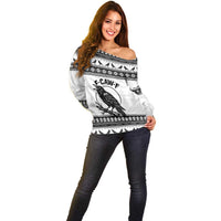 Funny Christmas F Caw F Raven Off Shoulder Sweater Merry Craw Mas - Wonder Print Shop