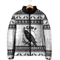 Funny Christmas F Caw F Raven Padded Jacket Merry Craw Mas - Wonder Print Shop