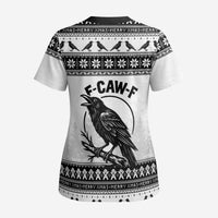 Funny Christmas F Caw F Raven Scrub Top Merry Craw Mas - Wonder Print Shop