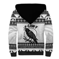 Funny Christmas F Caw F Raven Sherpa Hoodie Merry Craw Mas - Wonder Print Shop