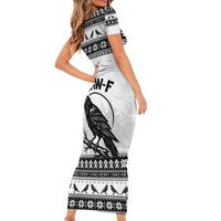 Funny Christmas F Caw F Raven Short Sleeve Bodycon Dress Merry Craw Mas - Wonder Print Shop