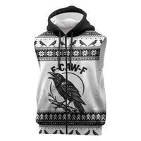 Funny Christmas F Caw F Raven Sleeveless Zip Hoodie Merry Craw Mas - Wonder Print Shop