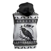 Funny Christmas F Caw F Raven Sleeveless Zip Hoodie Merry Craw Mas - Wonder Print Shop