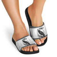 Funny Christmas F Caw F Raven Slide Sandals Merry Craw Mas - Wonder Print Shop