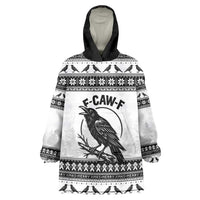 Funny Christmas F Caw F Raven Wearable Blanket Hoodie Merry Craw Mas - Wonder Print Shop