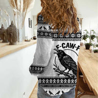 Funny Christmas F Caw F Raven Women Casual Shirt Merry Craw Mas - Wonder Print Shop