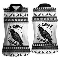 Funny Christmas F Caw F Raven Women Sleeveless Polo Shirt Merry Craw Mas - Wonder Print Shop