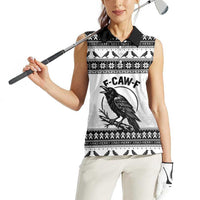 Funny Christmas F Caw F Raven Women Sleeveless Polo Shirt Merry Craw Mas - Wonder Print Shop