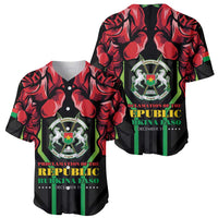 Burkina Faso Republic Day Baseball Jersey Coat Of Arms With Rose - Wonder Print Shop