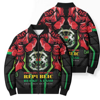 Burkina Faso Republic Day Bomber Puffer Jacket Coat Of Arms With Rose - Wonder Print Shop