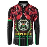 Burkina Faso Republic Day Button Sweatshirt Coat Of Arms With Rose - Wonder Print Shop