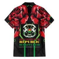 Burkina Faso Republic Day Hawaiian Shirt Coat Of Arms With Rose - Wonder Print Shop